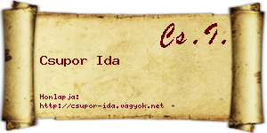 Csupor Ida névjegykártya