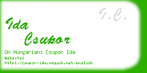ida csupor business card